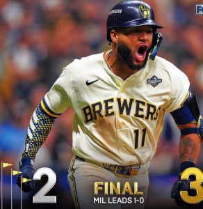 MILWAUKEE BREWERS GANA EL PRIMERO DE LA SERIE MUNDIAL